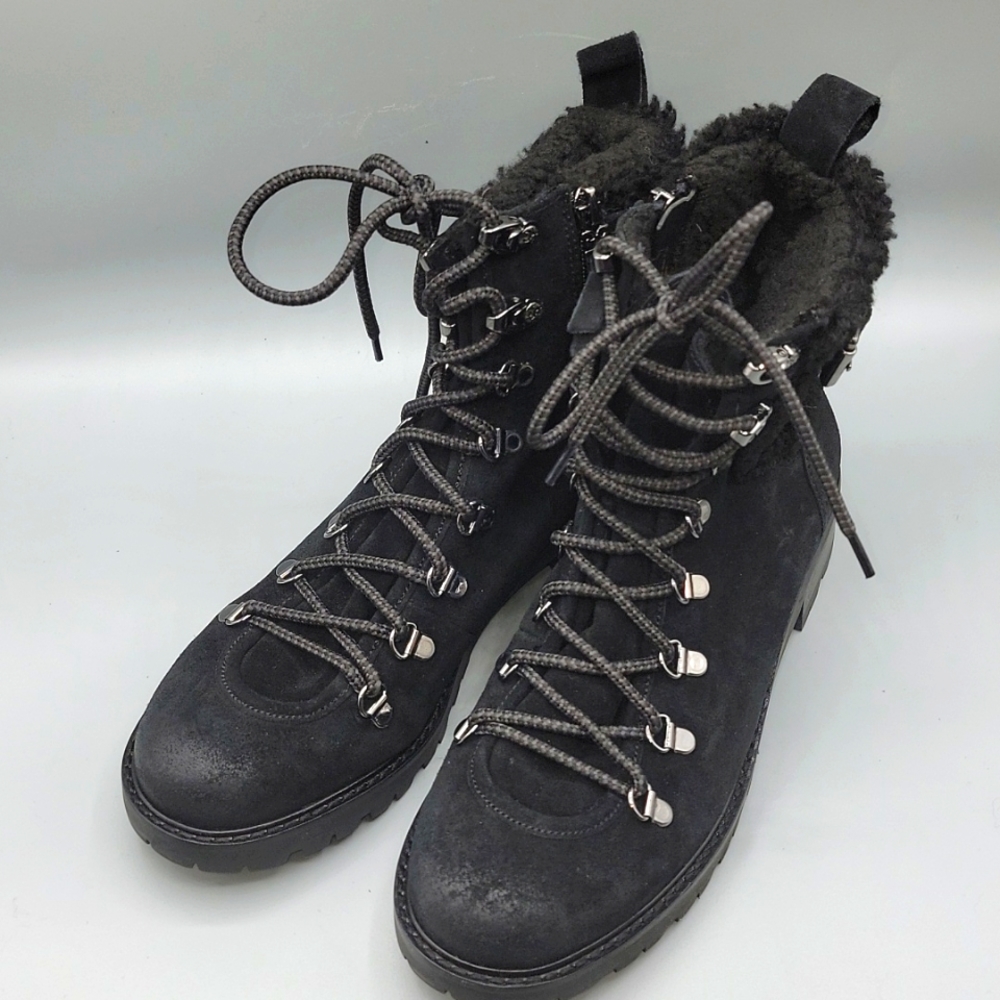 Sam Edelman Tenlee Suede Faux Fur Zip up Boots 8